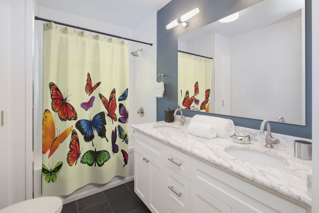 Elegant Heavenly Butterfly Shower Curtain For Chic Bathroom Decor - Image 2