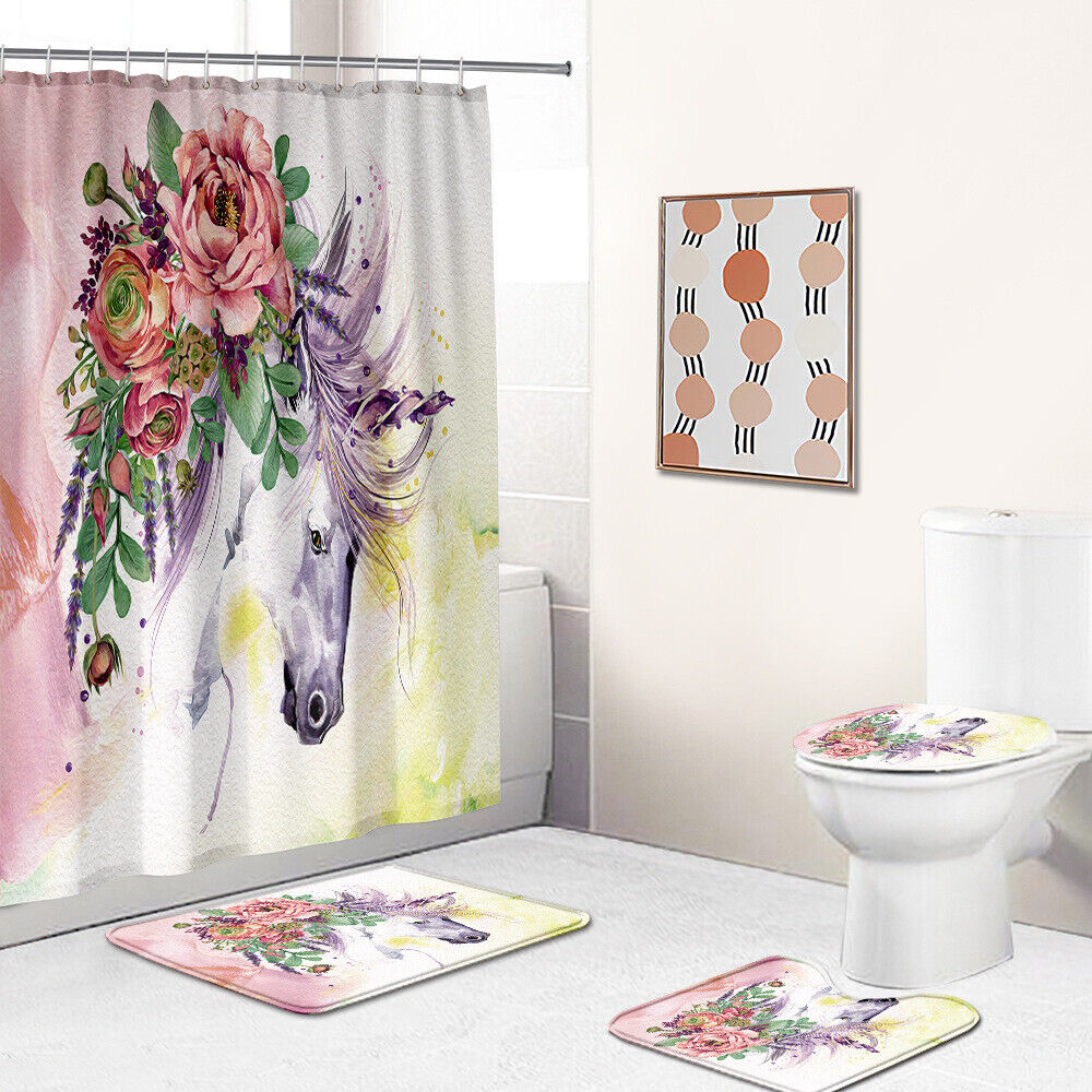 Elegant Horse Shower Curtain - Rustic Farmhouse Bathroom Decor