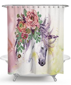 Elegant Horse Shower Curtain - Rustic Farmhouse Bathroom Decor