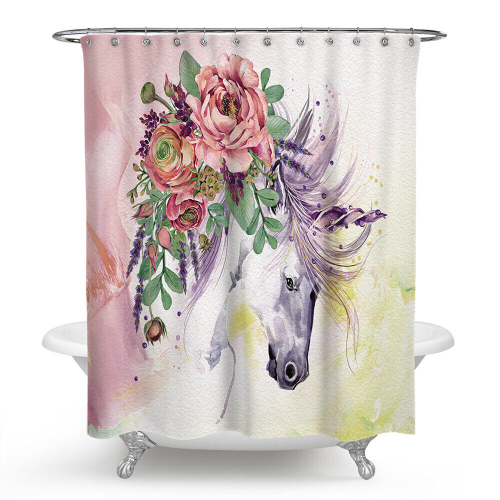 Elegant Horse Shower Curtain - Rustic Farmhouse Bathroom Decor