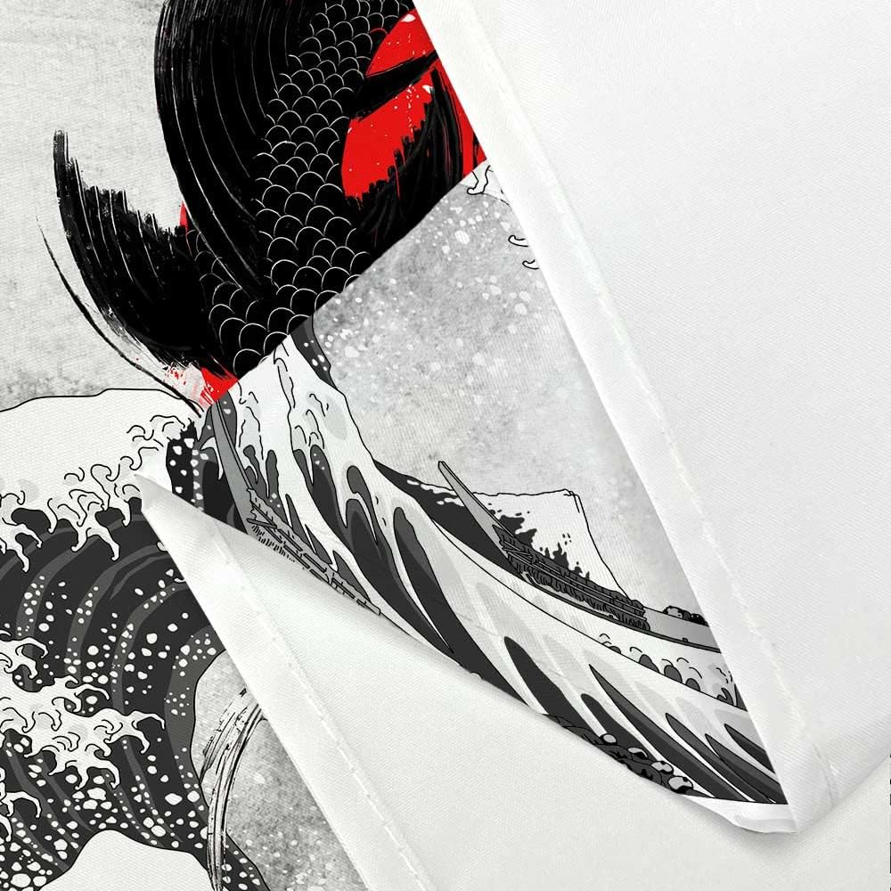 Elegant Japanese Yin Yang Koi Fish Shower Curtain With Pink Cherry Blossoms For Your Asian Bathroom - Image 4