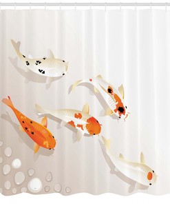 Elegant Koi Fish Shower Curtain, Perfect for Japanese Bathroom Decor