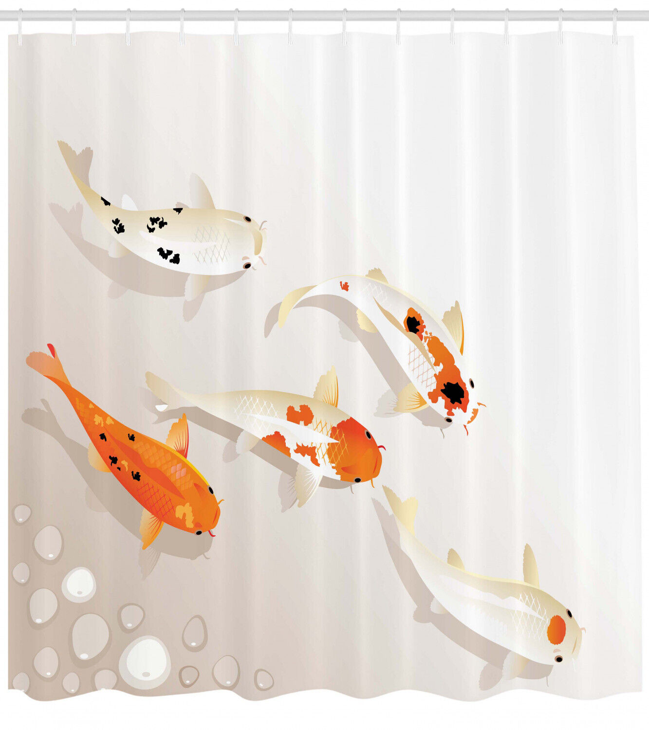 Elegant Koi Fish Shower Curtain, Perfect for Japanese Bathroom Decor