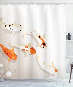 Elegant Koi Fish Shower Curtain, Perfect for Japanese Bathroom Decor