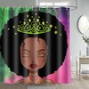 Elegant Lady Bathroom Decor Colourful Princess With Crown Afro American Girl Shower Curtain
