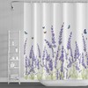Elegant Lavender Flower Shower Curtain with Modern and Waterproof Design