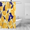 Elegant Lemon Flowers Print Bathroom Shower Curtain 