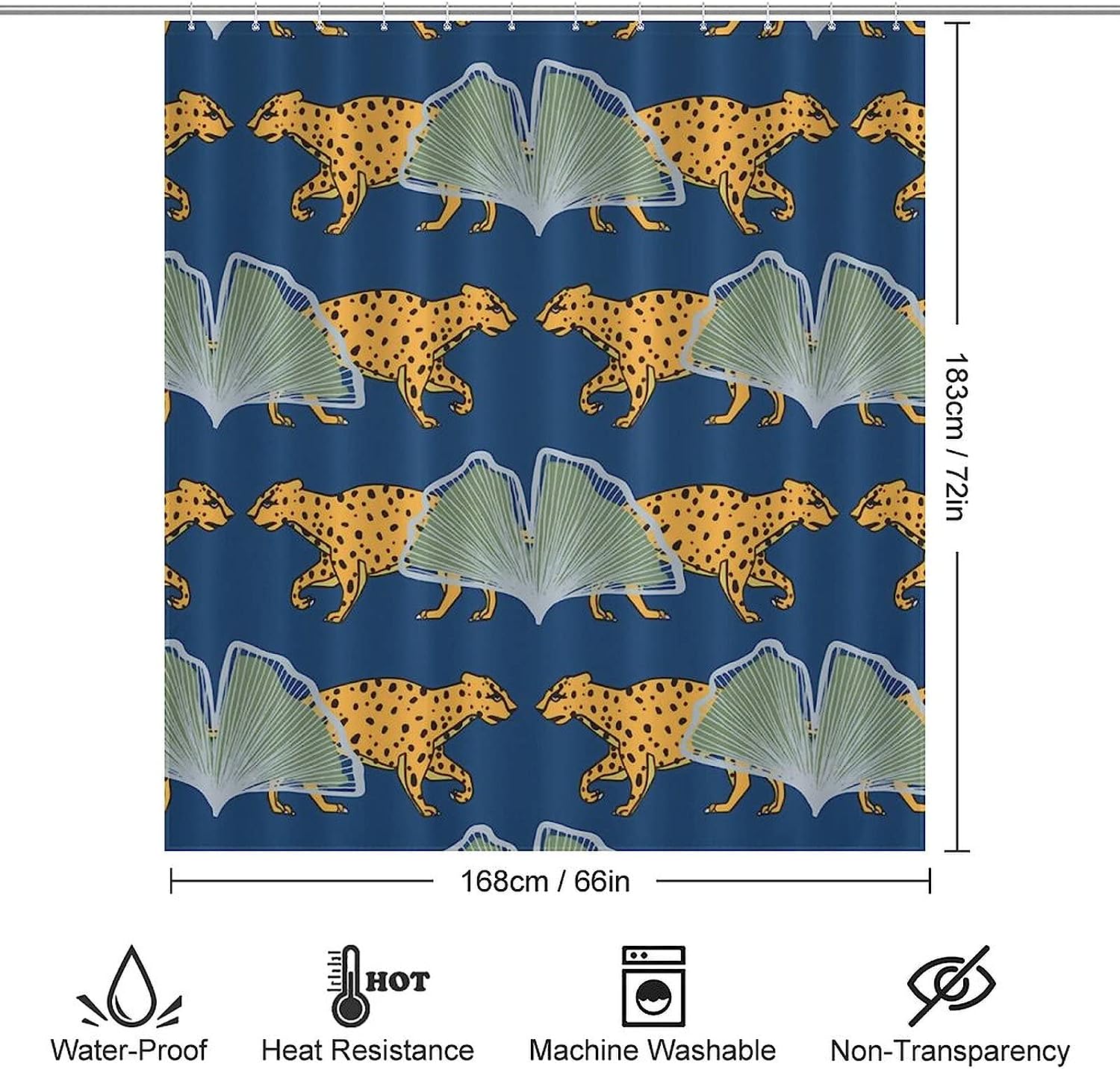 Elegant Leopard Print Bathroom Curtain for Chic Interior Design