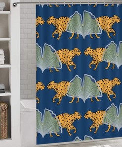 Elegant Leopard Print Bathroom Curtain for Chic Interior Design