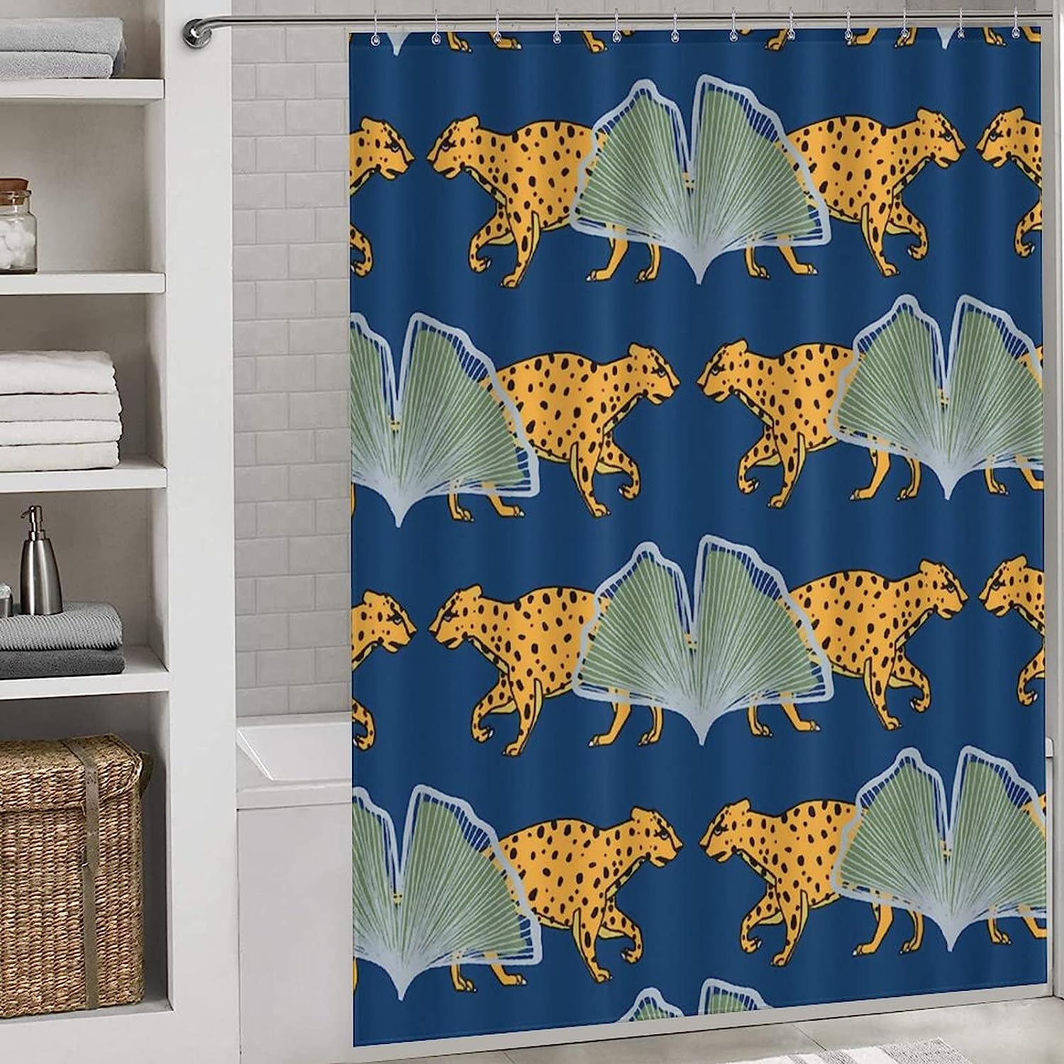 Elegant Leopard Print Bathroom Curtain for Chic Interior Design