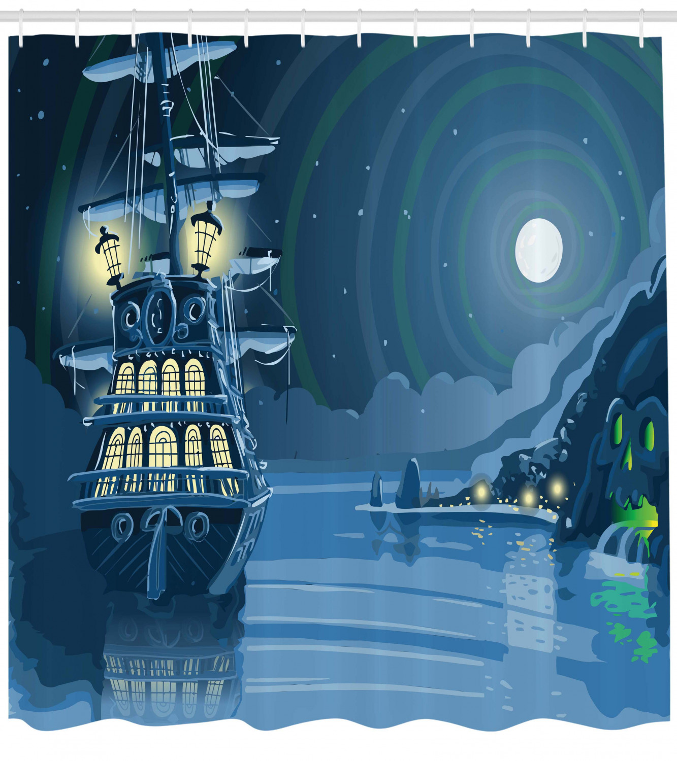 Elegant Moon Shower Curtain for Classic Bathroom Decor