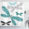 Elegant Ornate Figures Damask Dragonfly Shower Curtain For Your Bath