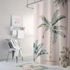 Elegant Palm Leaf Jungle Shower Curtain, Pink Fabric for Decorative Bathroom 
