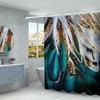 Elegant Peacock Blue Feathers Shower Curtain For Bathroom Decor