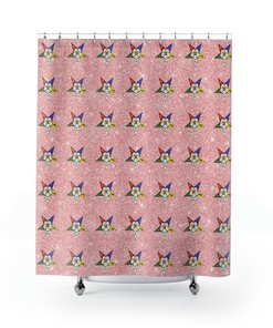 Elegant Pink Bling The Order of the Eastern Star Emblem OES Women's Shower Curtain for Eastern Star Members