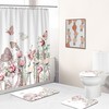 Elegant Pink Butterfly Flower Shower Curtain For Chic Bathroom Decor