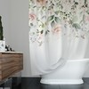 Elegant Pink Hummingbird Flower Shower Curtain - Botanical Bathroom Decor, Floral Border Print, Perfect Accessory