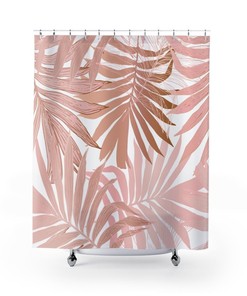 Elegant Pink and White Flamingo Shower Curtain for Delicate and Subtle Design