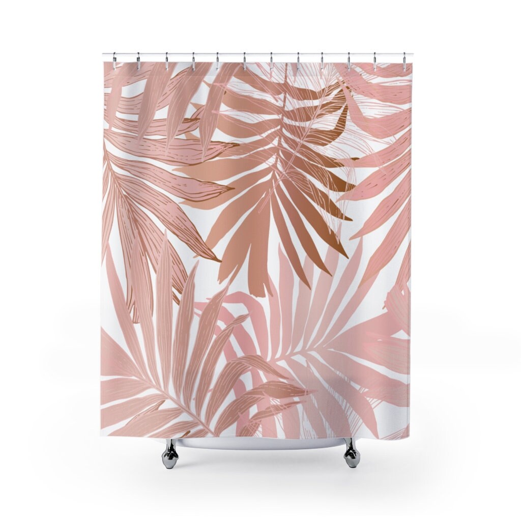 Elegant Pink and White Flamingo Shower Curtain for Delicate and Subtle Design