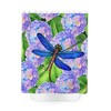 Elegant Purple Dragonfly Floral Shower Curtain For Bathroom Decor