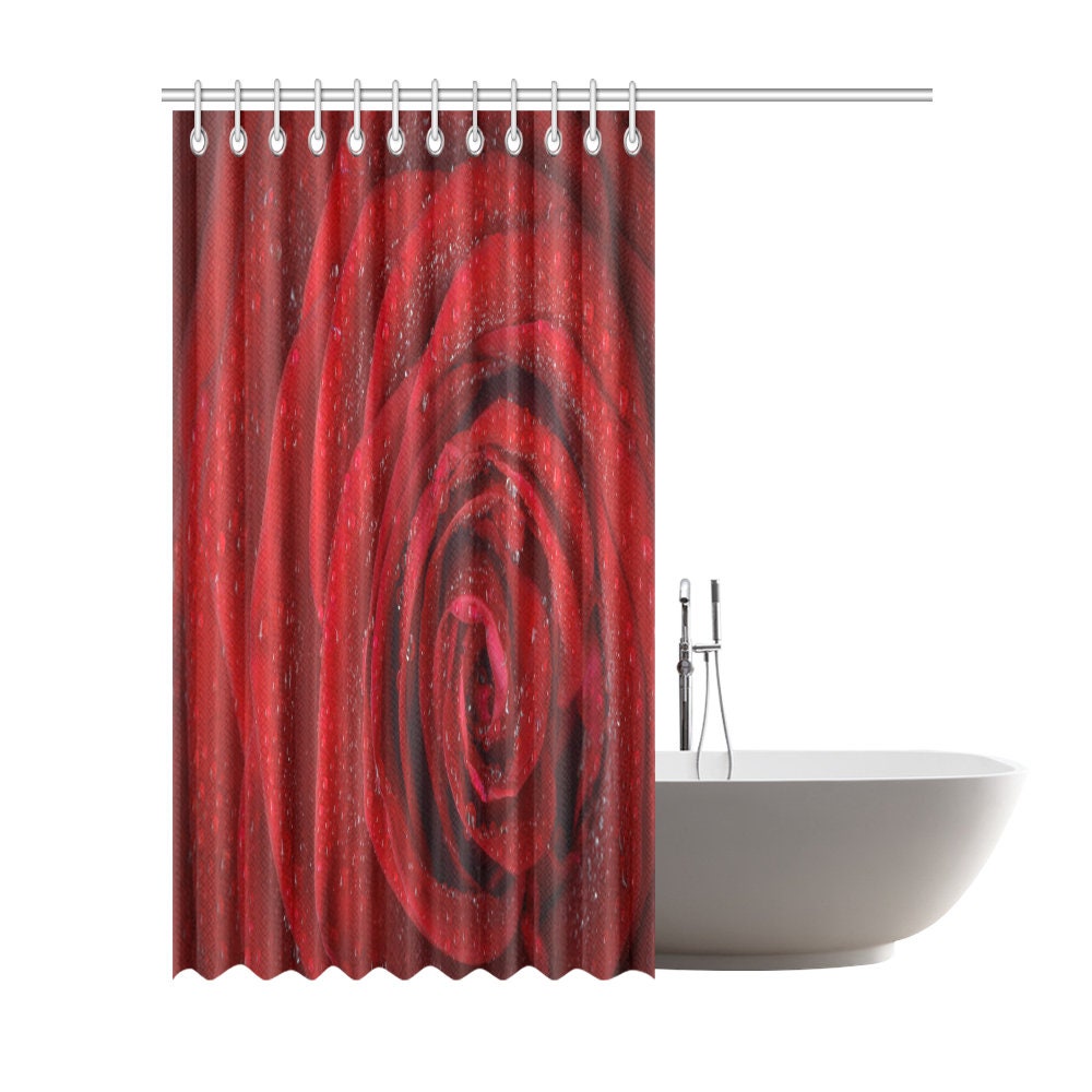 Elegant Rosa Shower Curtain with Highly Durable and Waterproof Fabric Material for Your Bathroom Decor