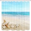 Elegant Shower Curtain with Starfish and Seashell Beach Theme Design