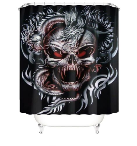 Elegant Skull Fabric Shower Curtain - Elegant Skull Bathroom Decor