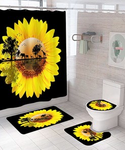 Elegant Sunflower Bathroom Shower Curtain for Home Decor