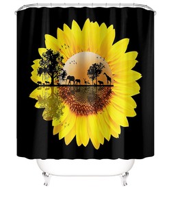 Elegant Sunflower Bathroom Shower Curtain for Home Decor