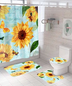 Elegant Sunflower Shower Curtain for a Sophisticated and Polished Bathroom