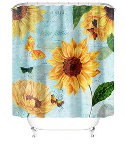Elegant Sunflower Shower Curtain for a Sophisticated and Polished Bathroom