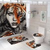 Elegant Tiger Woman Shower Curtain for Feminine Bathroom Decor