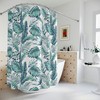 Elegant Tropical Leaf Pattern Shower Curtain for a Sophisticated Bathroom Decor