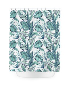 Elegant Tropical Leaf Pattern Shower Curtain for a Sophisticated Bathroom Decor
