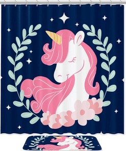 Elegant Unicorn Background Shower Curtain for Your Bathroom