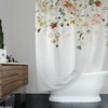 Elegant Vine Flowers Shower Curtain - Watercolor Design With Beautiful Flowers And Vine 