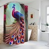 Elegant Watercolor Peacock Feather Shower Curtain - Boho Bathroom Decor