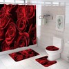 Elegant White and Red Rose Shower Curtain for Any Bathroom