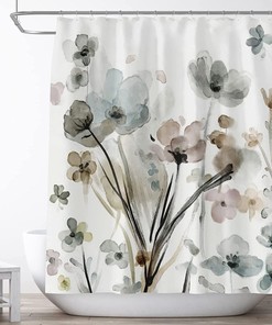 Elegant Wildflower Design Shower Curtain for a unique and flowery bathroom decor