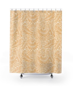 Elegant Yellow William Morris Decor Shower Curtain for Art Nouveau Bathroom Decor 