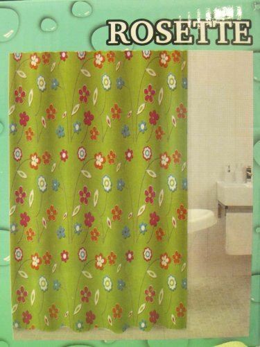 Elegant and Chic Rosette Flower Pattern Bath Shower Curtain