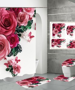 Elegant and Classic Rose Flowers Print Shower Curtain for Any Bathroom