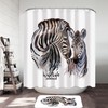 Elegant and Unique Wildlife Art Shower Curtain with Zebra Print - Perfect for Adding a Wild Touch to Your Bathroom. 
