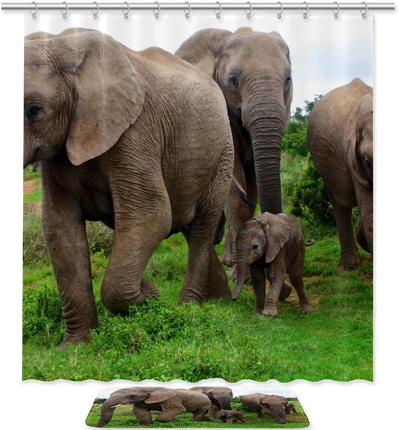 Elephant Africa Animal Shower Curtain For Nature-Inspired Bathroom Decor