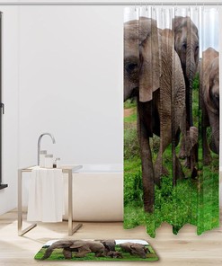 Elephant Africa Animal Shower Curtain For Nature-Inspired Bathroom Decor