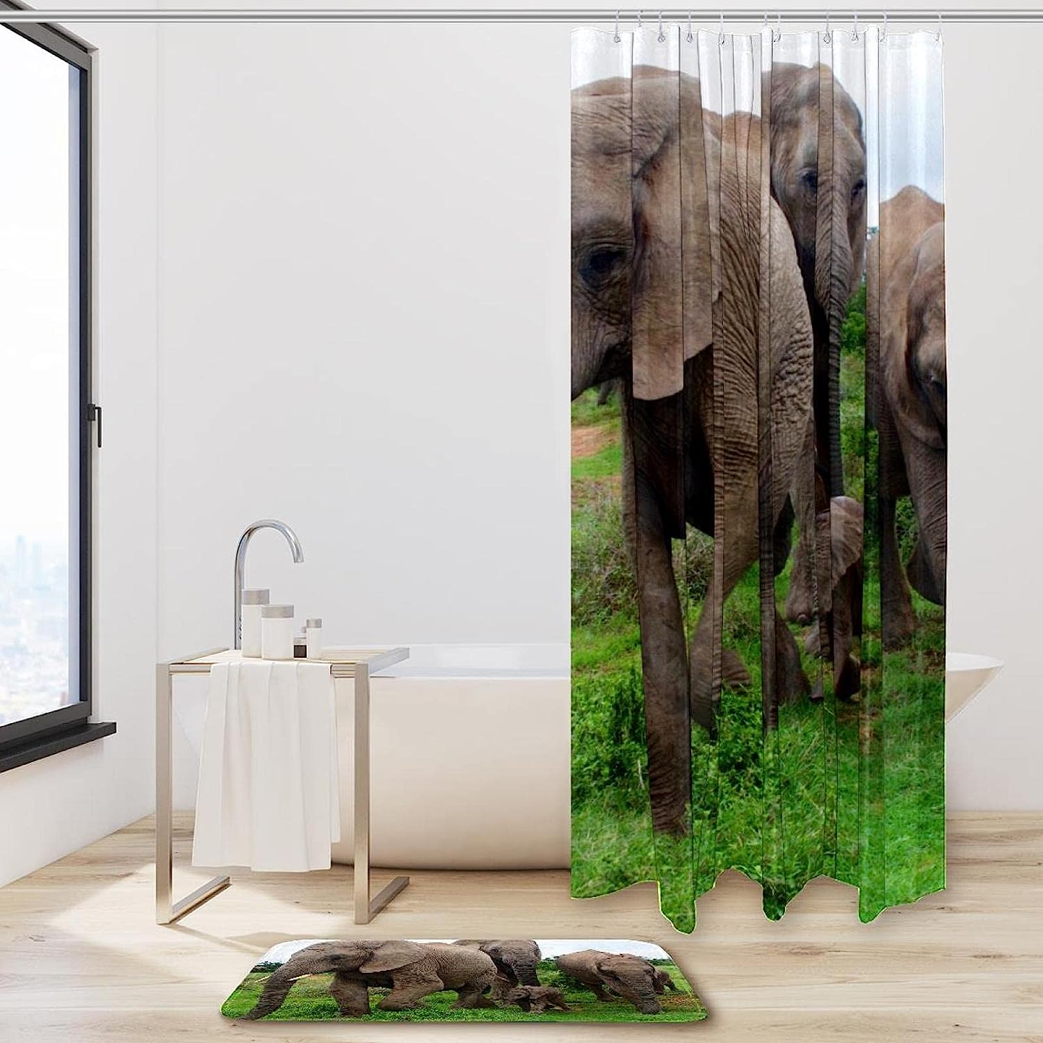 Elephant Africa Animal Shower Curtain For Nature-Inspired Bathroom Decor