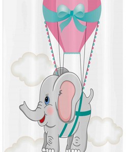 Elephant & Air Balloon Shower Curtain For Daycare