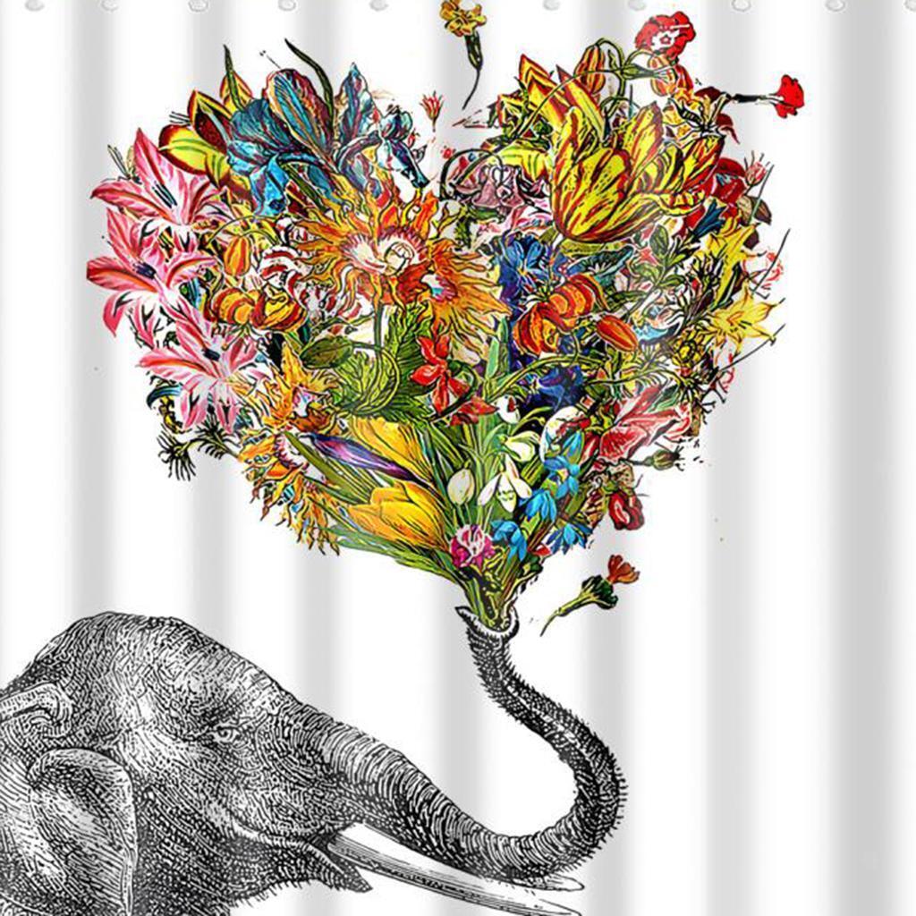 Elephant And Flower Heart Shower Curtain With A Unique Twist - Image 2