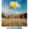 Elephant And Giraffe Clouds Shower Curtain, Microfiber Bathroom Accents Fabric Machine Washable