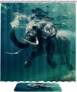 Elephant Animal Shower Curtain For Nature-Inspired Bathroom Decor